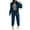 Navy, variant on Womens Sweat Suits Two Piece Zipper Hoodie Long Sleeve Sweatshirt with Wide Leg Pants Lounge Fall Fashion Must Haves Sets for Women