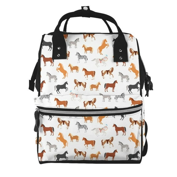 Defioc Horses for Baby Diaper Bag Backpack - Baby Bag for Boys & Girls - Diaper Backpack - Large Travel Diaper Bags- Baby Registry Search & Shower Gifts
