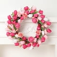 thumbnail image 6 of Artifical Valentine's Day Wreath 17.7 Inches Valentines Wreaths for Front Door Valentines Door Wreath Valentines Floral Wreaths with Rose Tulips Flowers for Wall Window Porch Home Wedding Party, 6 of 9