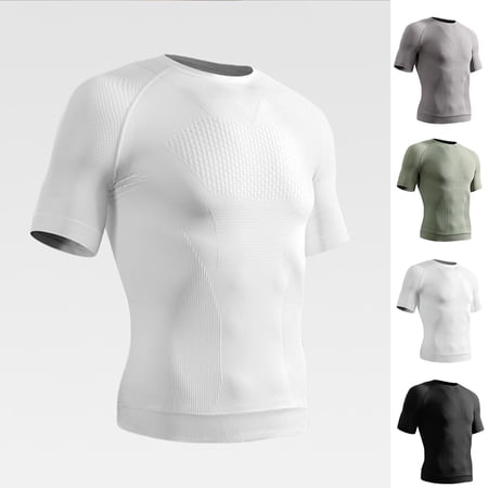 BiZtdJrK Men s Compression Shirt Shapewear Short Sleeve Quick Dry Athletic Base Layer Undershirts Summer Rash Guard Tees Tops Green M