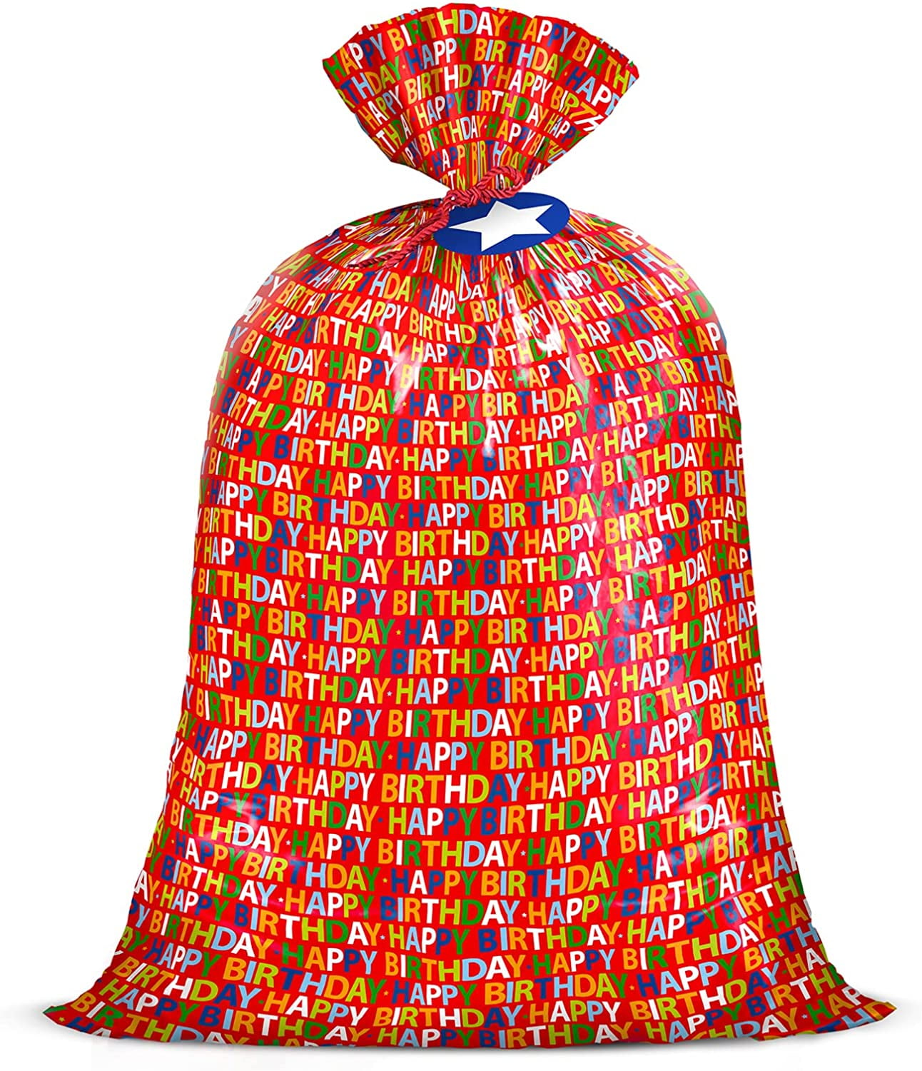 WRAPAHOLIC Jumbo 56"x36" 'Happy Birthday' Design Gift Bag Red, Ideal