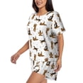 thumbnail image 2 of "Wukai German Shepherd Dog Women's Pajama Set - Short-Sleeve Top and Shorts with Elastic Waistband and Pockets for Loungewear, Yoga, and Casual Wear-, 2 of 8