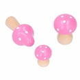thumbnail image 2 of M Buder Wooden Mushroom Decor 3 Pcs Set Cute Desktop Figurines Pink Colorful Ornaments for Home Office Living Room Nursery Decoration 2.87 inches / 7.3 cm Tall Crafted Art Knick-Knacks, 2 of 9