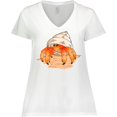 thumbnail image 3 of Inktastic Cute Hermit Crab on Beach Women's Plus Size V-Neck T-Shirt, 3 of 5