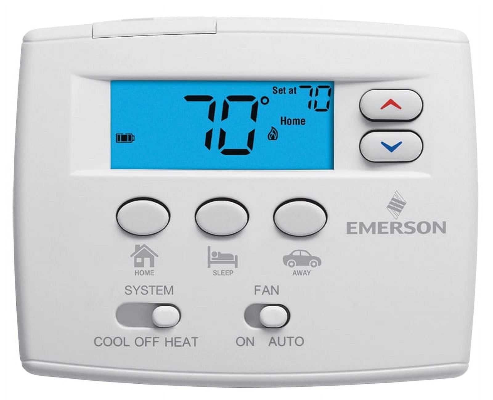 Emerson 1F89EZ-0251 - White Rodgers Easy Set Non-Programmable Heat Pump  Thermostat - Walmart.com