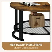 Lamerge 3-Piece Modern Living Room Table Set, Coffee Table and 2 End Side Tables, Rustic Brown