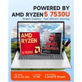 thumbnail image 3 of HP 2026 Touchscreen Laptop, 17.3" HD+ 250nit Display, AMD Ryzen 5 7530U, 20 GB RAM, 512 GB SSD, Copilot-Ai, Wi-Fi6, Long Battery Life, Windows11 Pro, w/Accessories, 3 of 8