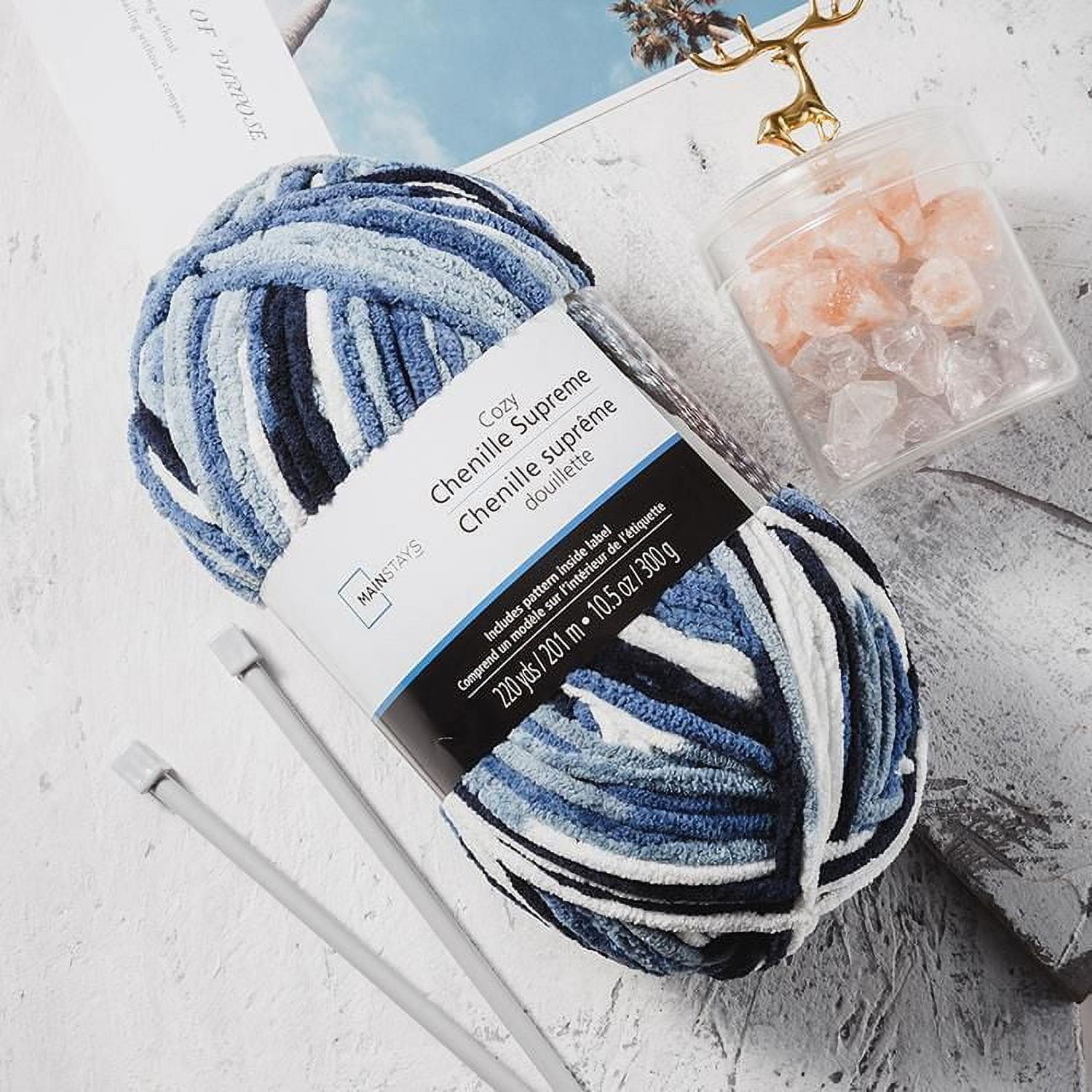 MAINSTAYS 2 pack denim blue polyester yarn