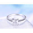 thumbnail image 2 of HeartsAndYou 1.3ct Princess Cut Moissanite Accents with Solitaire Ring 18k White Gold Over Silver, 2 of 8
