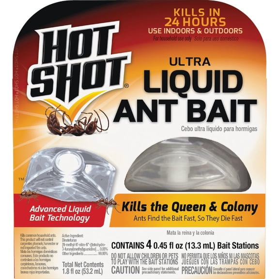 Spectrum Diversified Hot Shot Liquid Ant Bait Stations - Bait for Ants - 4 Count