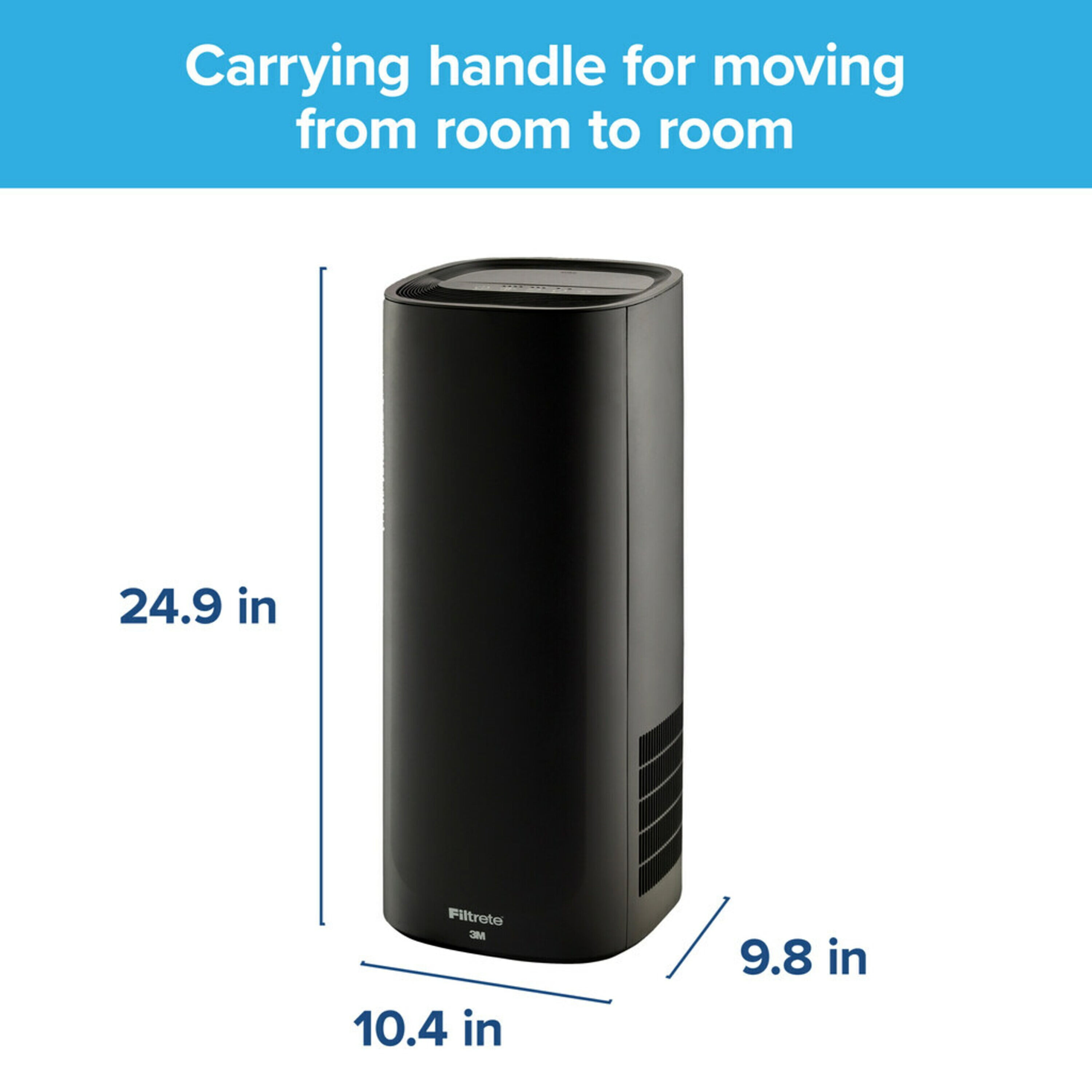 Filtrete by 3M Air Purifier Large Room Tower 290 Sq gt Coverage Black TRUE HEPA Filter Included