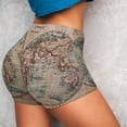 thumbnail image 2 of Sikiie The World is Hemisphere Print Workout Shorts Women Scrunch Butt Gym Shorts Seamless High Waist Tummy Control Yoga Biker Athletic Shorts, 2 of 5