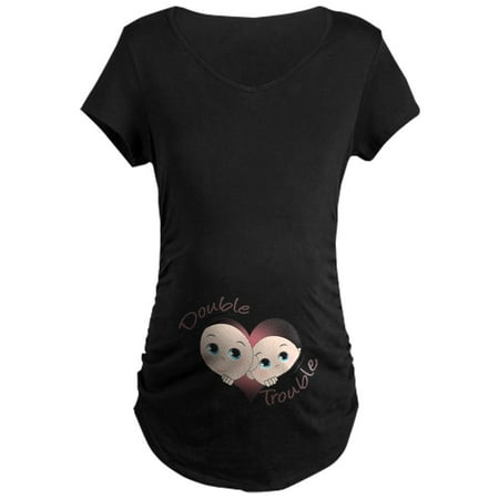

CafePress - Cute Double Trouble Twins Maternity Dark T Shirt - Maternity Dark T-Shirt