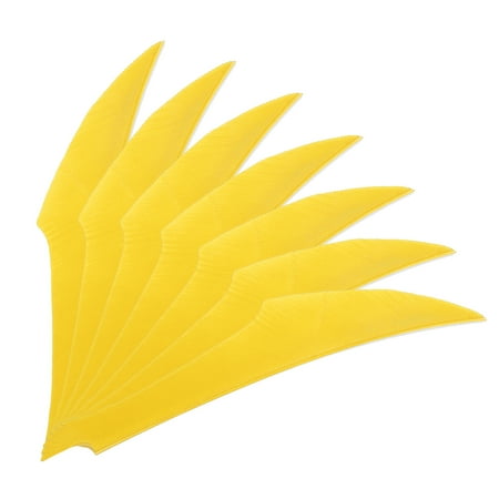 4 Inch Arrow Vanes 20 Pack Turkey Feather Fletching Archery Fletch Right/Left Wing for Hunting Target Shooting Yellow