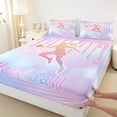 thumbnail image 3 of jejeloiu Handball Sport Lovers Queen Sheet Sets,Rainbow Glitter Print Bed Set For Boys Kids 4-Piece, 3 of 7
