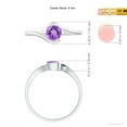 thumbnail image 4 of ANGARA Natural Semi Bezel-Set Solitaire Round Amethyst Bypass Ring in 14K White Gold for Women (Size-5mm) | February Birthstone, Birthday, Anniversary, Jewelry Gift for Women | Natural Amethyst Ring, 4 of 8