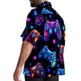 thumbnail image 3 of Game Controller Men's Casual Printed Button Down Short Sleeve Summer Beach Shirt, Unisex, 3 of 6