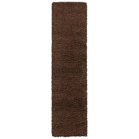 SAFAVIEH California Plush Solid Shag Runner Rug, Brown, 2'3" x 11'