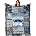 thumbnail image 2 of Pop Pop Gifts, Pop Pop Gifts from Grandkids, Gifts for Pop, Pops Gifts for Grandpa, Pop Pop/Pops/Grandpa/Grandfather/Granddaddy/Papa Gifts, Birthday Gifts for Grandpa Throw Blanket 60x50in, 2 of 6