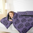 thumbnail image 4 of Manfei Damask Theme Comforter Sets Queen Size,Gothic Bats Comforters & Duvets,Purple Black Bedding Queen Comforter Set,Breathable Bedroom Decoration Reversible,3-Piece, 4 of 8