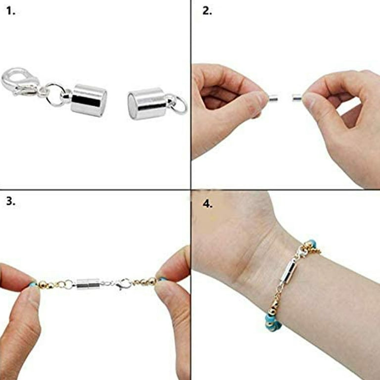 Beinhome 22Pcs Magnetic Jewelry Clasps and Necklace Extenders Gold Silver,  Multiple Sizes and Styles Chain Extenders