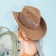 thumbnail image 5 of Sombrero de vaquero Gorras de jazz de moda Sombrero de caballero Moda de cuero para mujeres Hombres Adultos Unisex Vestir Festival de música de Malla BLESIY sombrero de vaquero, 5 of 8