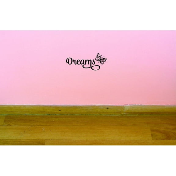 Custom Decals Dreams Wall Art Size: 20 X 40 Inches Color: Black