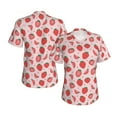 thumbnail image 3 of Yiaed Strawberry Print Women's T Shirt V-Neck Short Sleeve Shirt Casual Breathable Tee Summer Tops-Large, 3 of 5