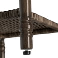 thumbnail image 6 of MOLIBYME Outdoor Wicker 2-Tier Side Table, Mid Century Modern Rattan Storage Table with Roman Column Iron Legs, Wood Grain Finish Side Table, Indoor/Outdoor, 6 of 8