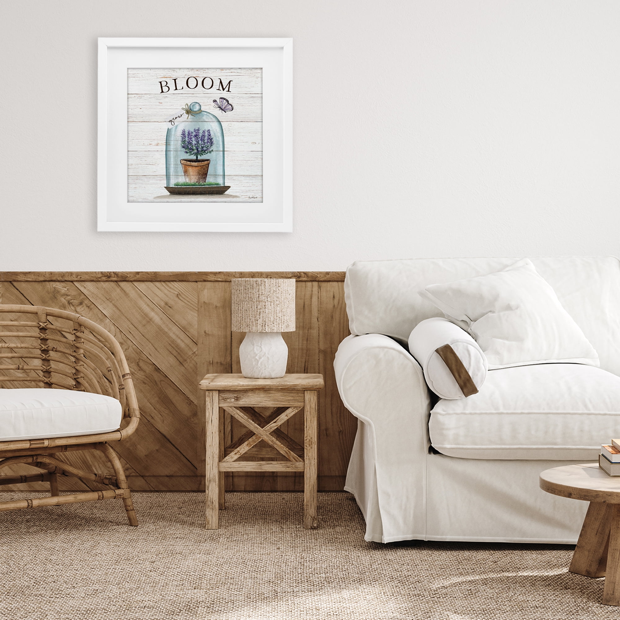 Stupell Industries Cottage Bloom in Bell Jar White Framed Print Under Glass, design by Elizabeth Tyndall