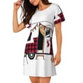 thumbnail image 2 of Pofeuu Vintage Buffalo Plaid Christmas Camper Print Women's Loose Fit Short Sleeve Nightgown, Comfortable Sleep Dress for Women, Casual Lounge Sleepwear, Soft Cotton Sleep Dress, 2 of 6