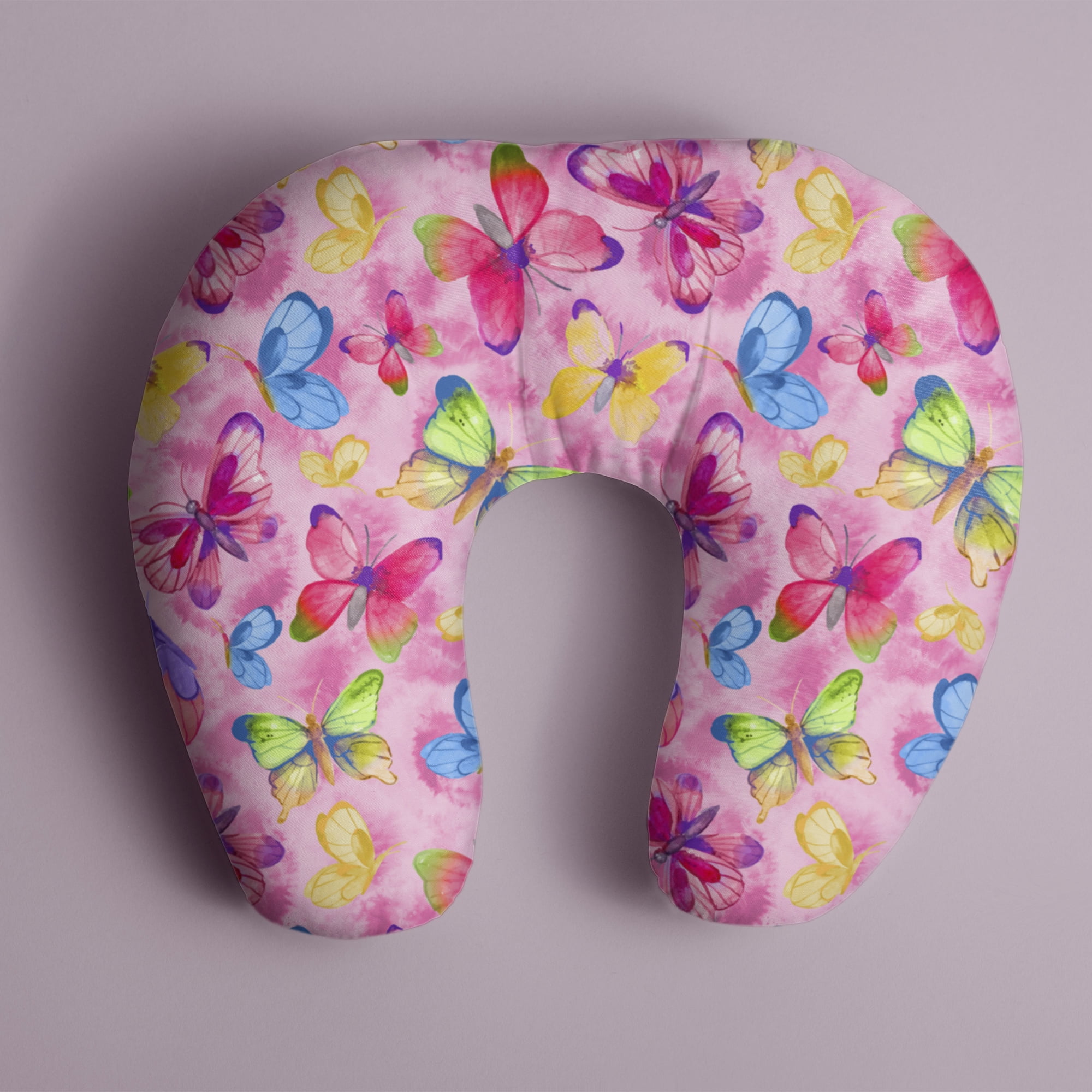 Half-Yard 100% Cotton Colorful Butterfly, Pink, 44" Wide for Quilting & Sewing by David Textiles