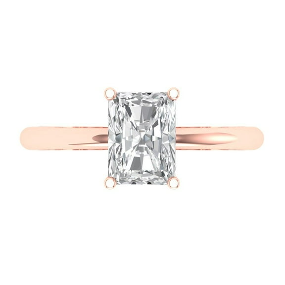 Clara Pucci 14K Rose Gold 1.75ct Moissanite Solitaire Ring for Women