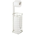 thumbnail image 4 of Support et Distributeur de Papier Toilette en Métal Autoportant, avec Rangement pour 3 Rouleaux de Papier Toilette de Rechange Tout en Distribuant 1 Rouleau pour Salles de Bains/salles à Poudres - Contient des Méga Rouleaux - Satin, 4 of 5