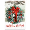 thumbnail image 1 of Wreath in Snow Religious Christmas Cards - Set of 18 Large 5 x 7-Inch Folded Cards, Themed Holiday Card Value Pack, Envelopes Included, 1 of 8