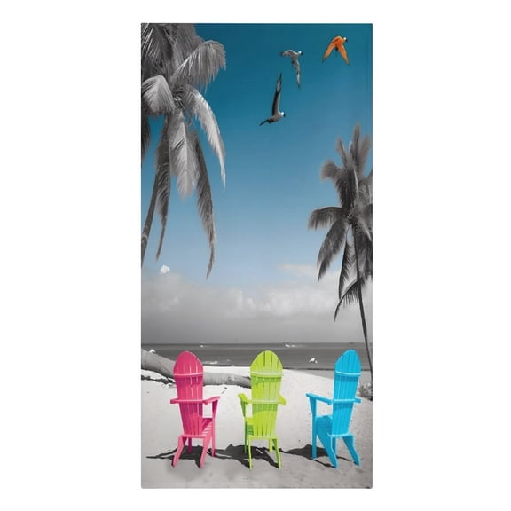 RKSupls Beach Chairs Birds Seaside Microfiber Beach Towel Absorbent Compact Towels for Swimming Pool Beach Travel Things for Vacation Essentials Adult Gift,61.4×30.3Inch