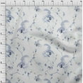thumbnail image 3 of oneOone Cotton Poplin Off White Fabric Floral & Peacock Sewing Material Print Fabric By The Yard 56 Inch Wide, 3 of 4