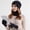 Black, variant on Classic Winter Set Plain Knit Hat Scarf Gloves Timeless Style for Womens Scarf a Hat Gloves