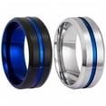 thumbnail image 2 of Anillo de acero inoxidable galvanizado de dos colores para hombre, joyería europea y americana, joyería de moda sencilla, 2 of 6