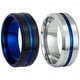 thumbnail image 4 of Anillo de acero inoxidable galvanizado de dos colores para hombre, joyería europea y americana, joyería de moda sencilla, 4 of 6