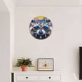 thumbnail image 4 of Modern Round Wall Clocks Non-Ticking Silent Clocks Battery Operated Quartz Clock Decorative for Bathroom,Office-Cute Raccoon Wearing Sunglasses Against Colorful Background(10inch), 4 of 4