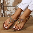 thumbnail image 4 of OAVQHLG3B Wedge Sandals for Women Clearance Womens Summer Fashion Casual Ethnic Style Flip Flops Flat Bottom Sandals, 4 of 4