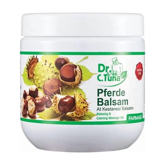 FARMASi Dr. C. Tuna Pferde Balsam Double Effect Massage Gel – Horse Chestnut & Herbal Cooling Formula for Relaxing Full Body Massage, Refreshing Menthol Sensation, 16.9 fl oz / 500 ml
