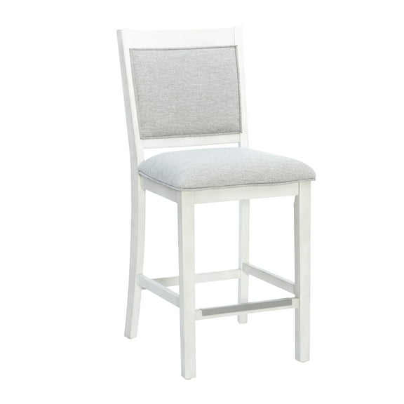 Powell Drew 25" Counter Stool, Set of 2, White/Gray