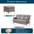 thumbnail image 7 of Unnifurnzi 3 Pieces Outdoor Couch Set-Deep Seating Patio Couch with Outdoor Ottoman Small Patio Furniture Set for Deck Porch Garden Balcony Poolside-Brown/Gray, 7 of 7
