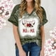 thumbnail image 3 of Top de manga corta con estampado de degradado Sexy de verano para mujer con cuello en V y estampado de día regular para mujer OAVQHLG3B Store lin121212, 3 of 4