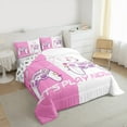 thumbnail image 3 of Manfei Gamer Gaming Bedding Comforter Set,Modern Video Game Twin Comforter Sets,Pink Cute Gamepad Bedding Set For Kid Boy,Lightweight Room Decorative Reversible,2 Pieces, 3 of 8