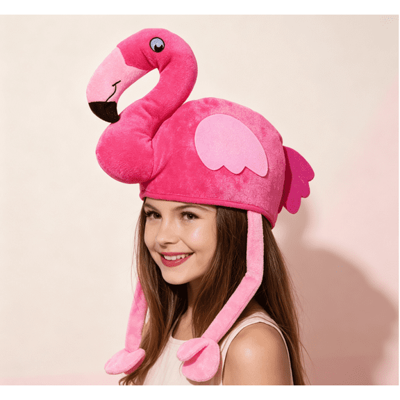 Funny Adult Cloth Flamingo Hat Thanksgiving Hat Unique Headwear Women Male Halloween Party Gift Birthday Halloween Hat