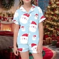 thumbnail image 2 of WEAIXIMIUNG Children's Christmas Print Short Sleeve Shorts Cardigan Children's Pyjamas Two Sets 12-13 Years, 2 of 4