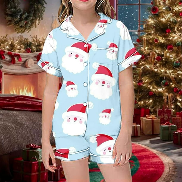 Girls short sleeve christmas pajamas hotsell